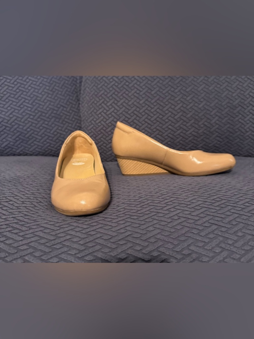Dr. Scholl's Nude/Tan Wedge Pumps - Slip-On Comfort